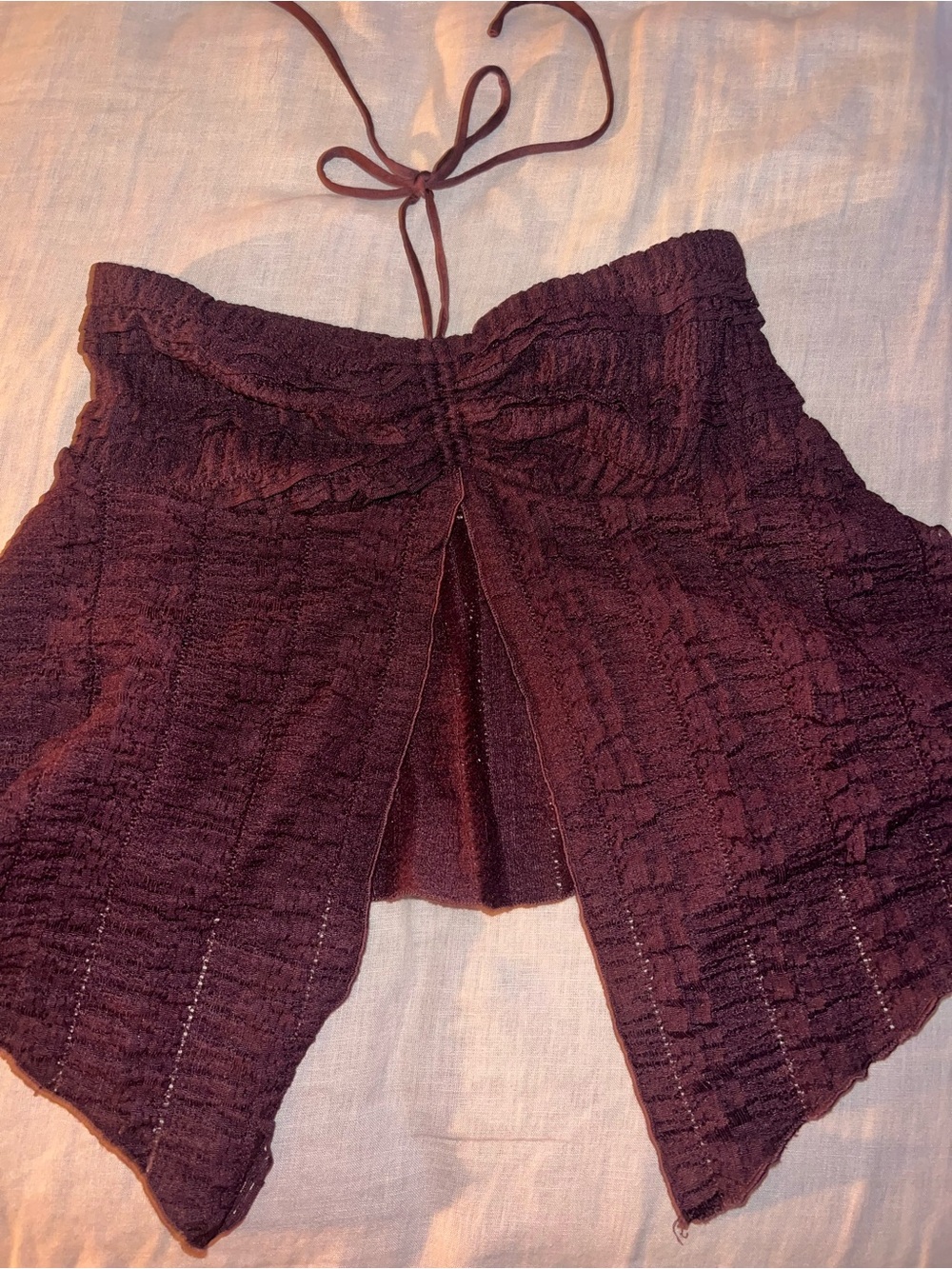 Urban Outfitters Women’s Textured Shirt Deep Plum